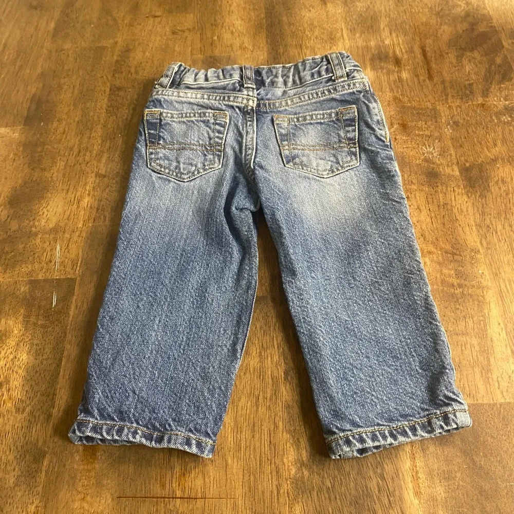 OshKosh B'gosh dark wash denim‎ elastic waist classic baby denim jeans SIZE 12M